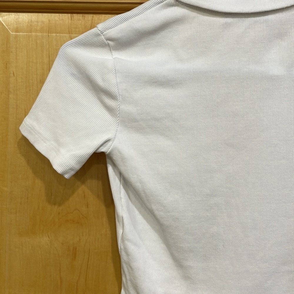 Zara collared white v neck crop top size S - Picture 7 of 8